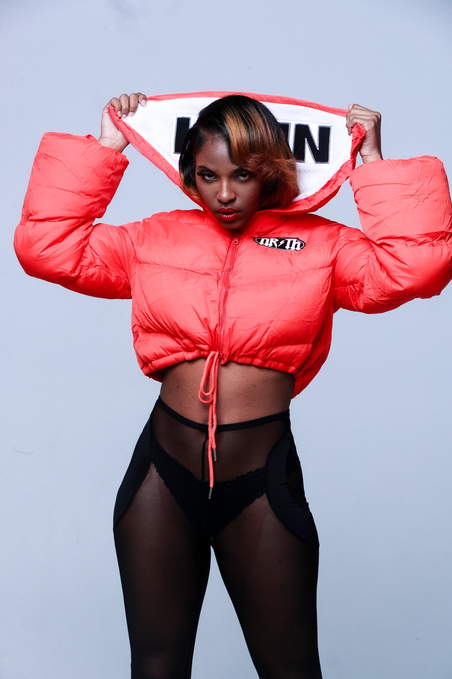 Womens Crop Puffer ( Red )