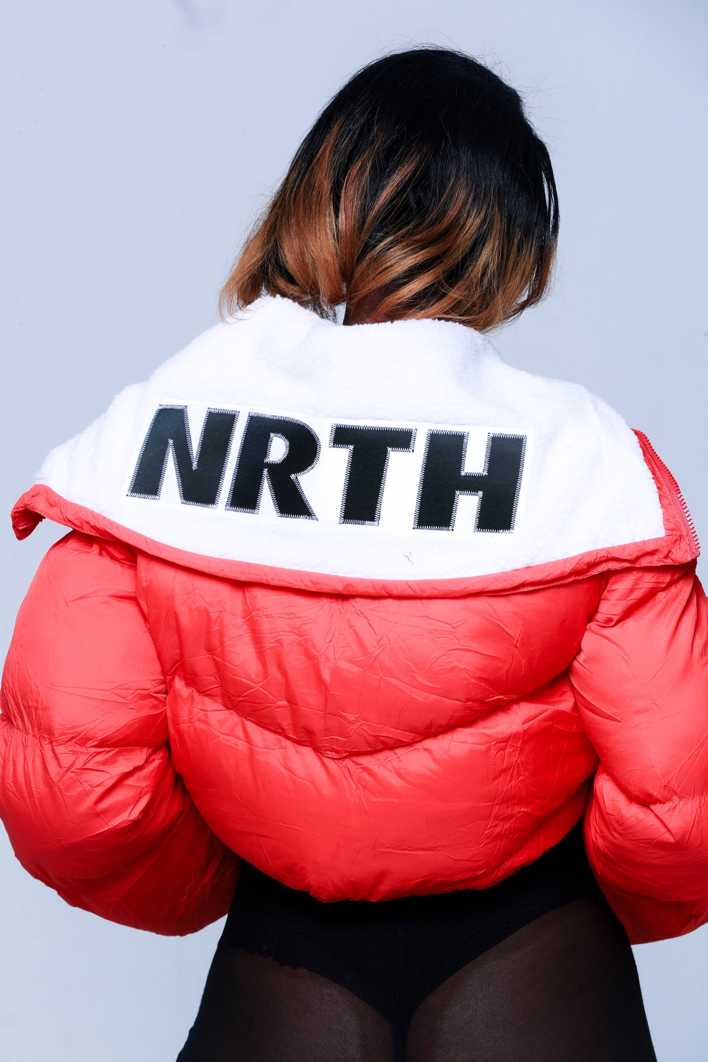 Womens Crop Puffer ( Red )
