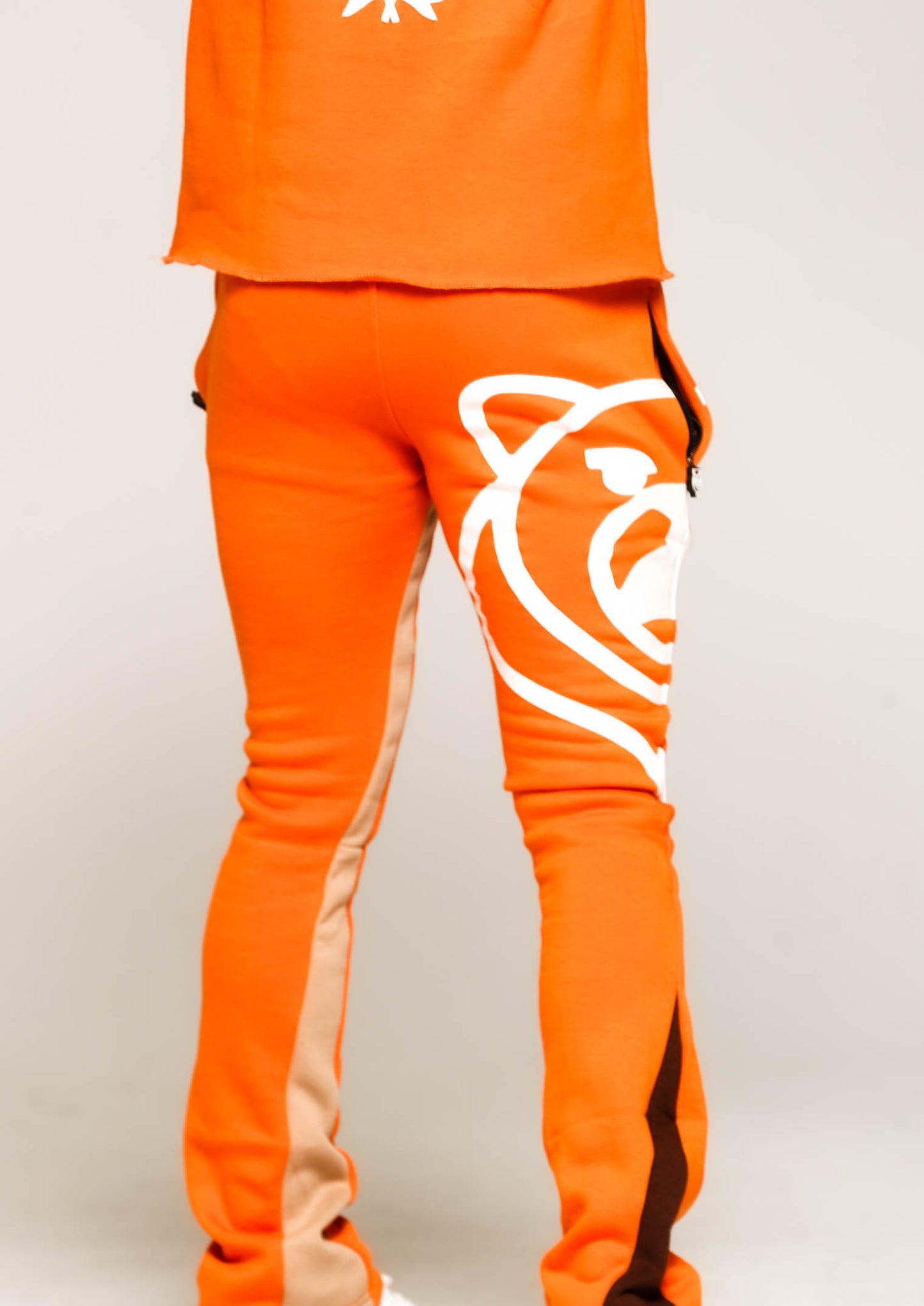 Orange Winning Season Flare Joggers