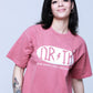 Nrth Oval Puff Print  Faded Red Tee