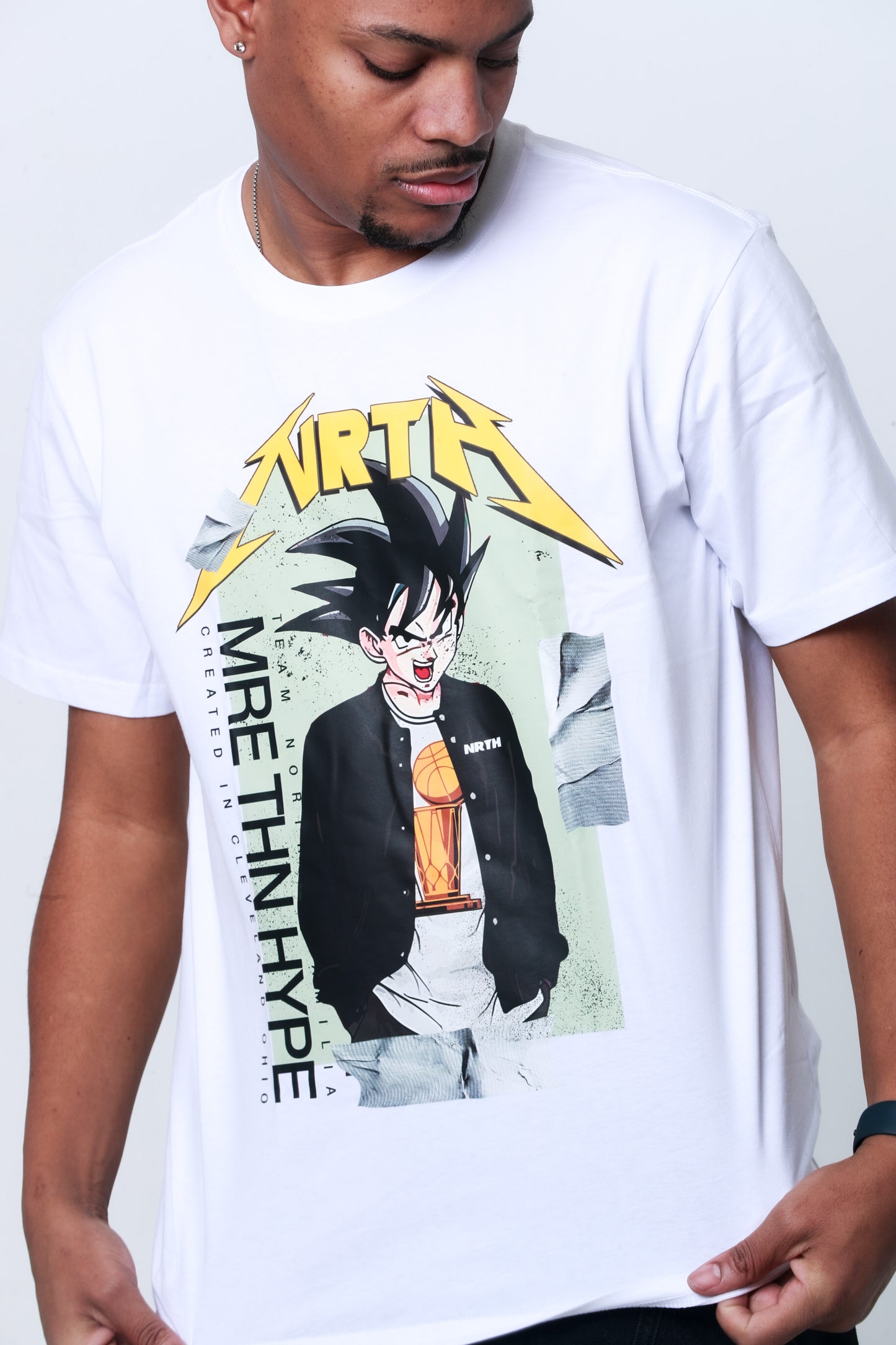 Goku Nrth Trophy White Graphic Tee