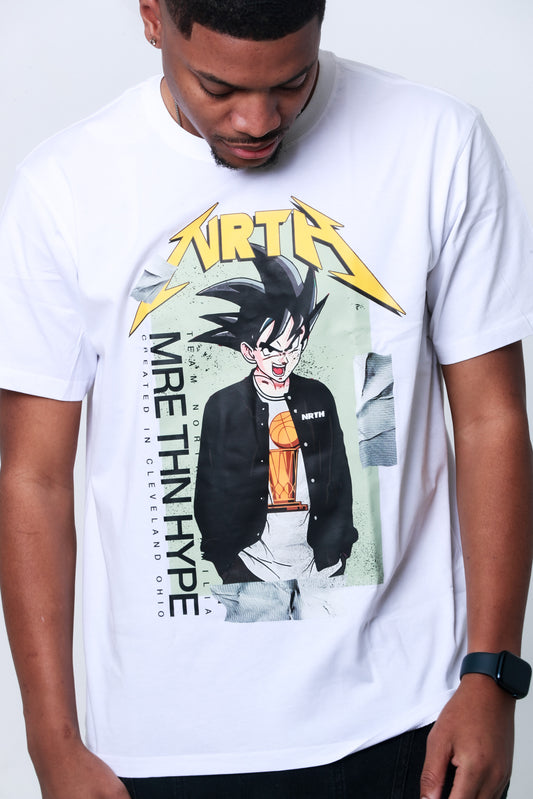 Goku Nrth Trophy White Graphic Tee