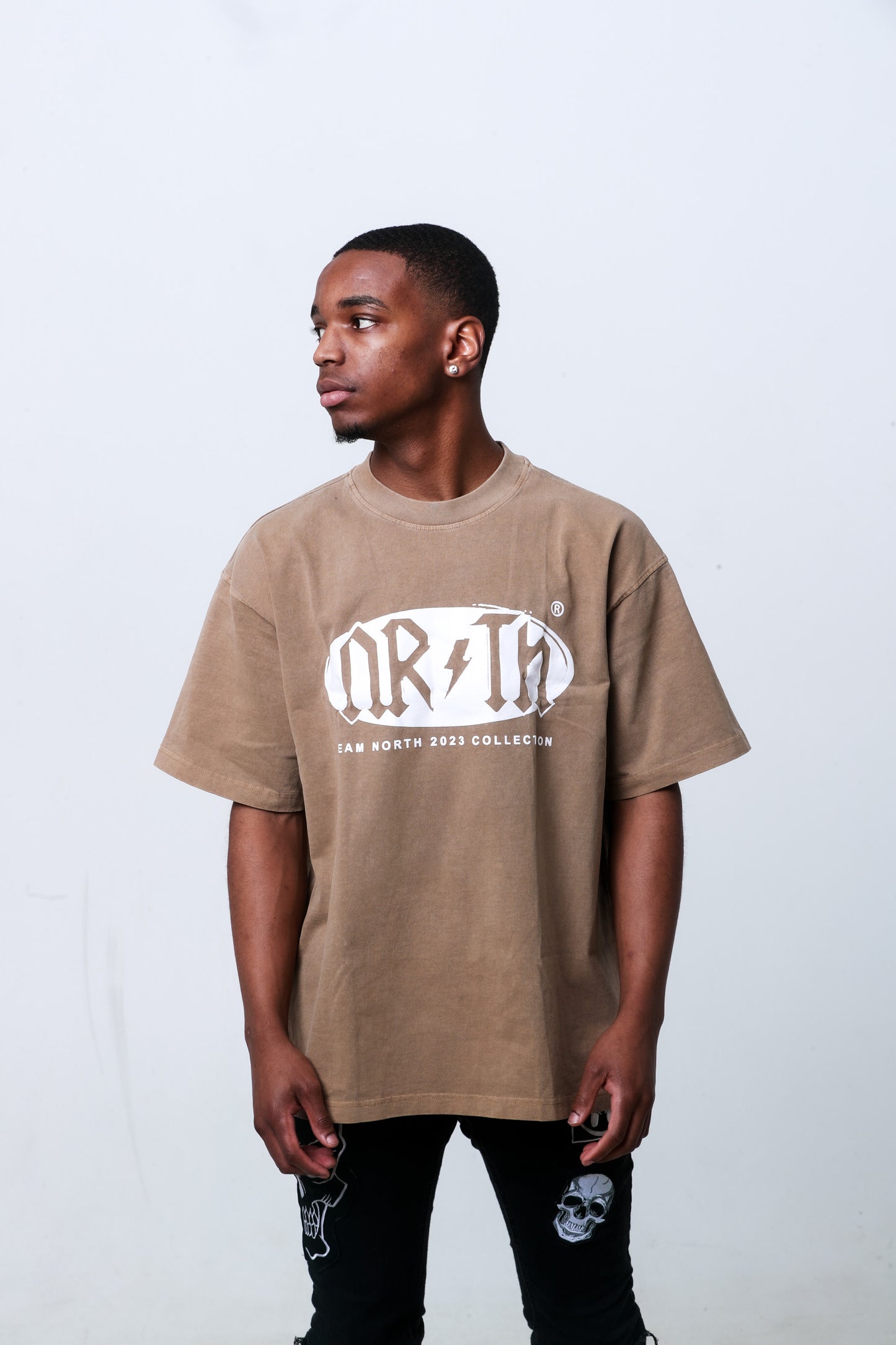 Nrth Oval Puff Print Brown Tee