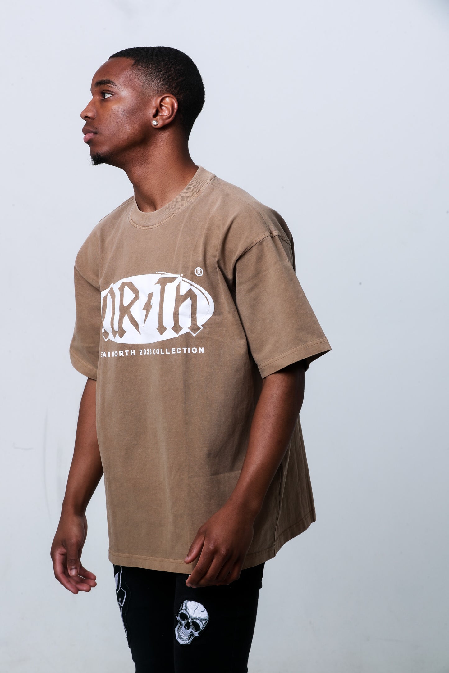 Nrth Oval Puff Print Brown Tee