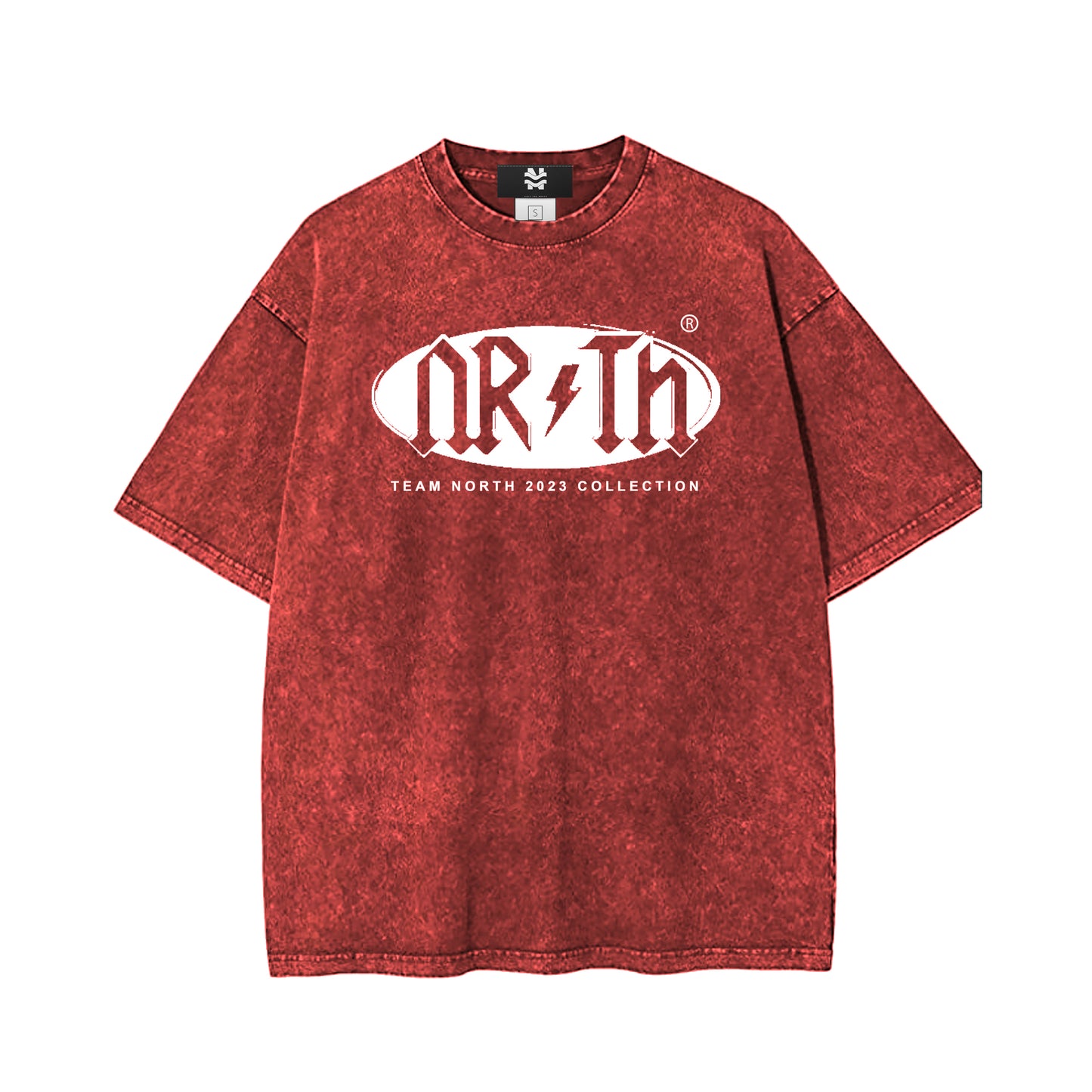 Nrth Oval Puff Print  Faded Red Tee